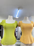 Knitted Square Neck BackTie Fitted Tops
